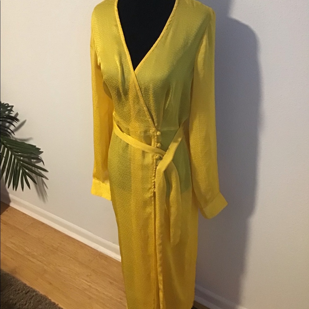 ASOS Yellow wrap dress.